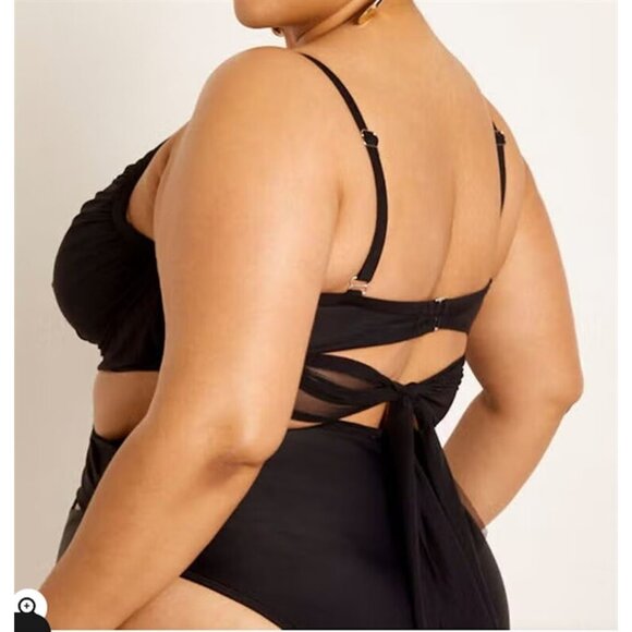 NWT Gabi Fresh Swim x ELOQUII 30 Underwire Wrap Detail Mesh Bikini Top 125482 - Picture 2 of 3